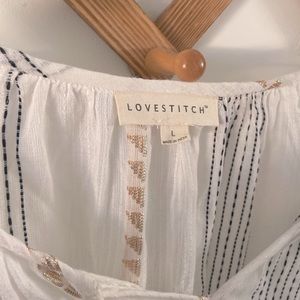 LOVESTITCH white 3/4 sleeve blouse